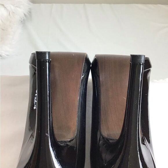 Stuart Weitzman Black Platswoon Pump Heel Shoes Patent Leather Size 7 1/2 - Picture 14 of 16